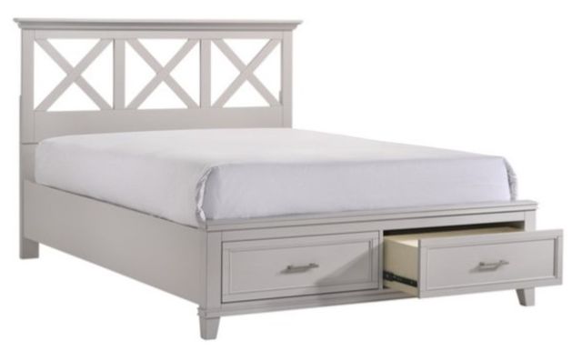 Bernards Nova II 4-Piece Gray Queen X Storage Full Bedroom Set-1
