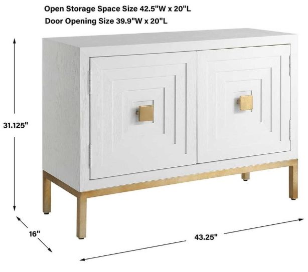 Uttermost® Aiken White Cabinet-2