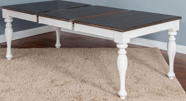 Sunny Designs™ Bourbon County Brown Extension Dining Table with White Base-1