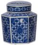 A & B Home Blue/White Leith Decorative Jars-2