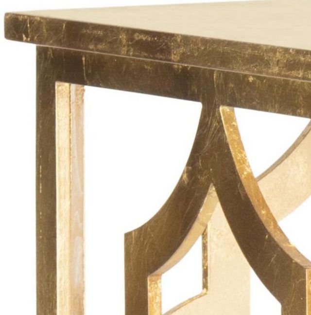 Safavieh Milo Gold Leaf Trellis End Table-2