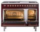 Ilve® Nostalgie II Noblesse 48'' Burgundy Pro Style Dual Fuel Range with Copper Trim-2