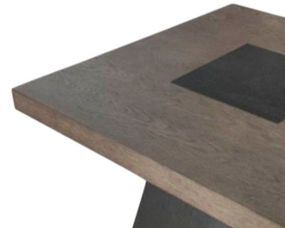 Elements International Jemma Dark Espresso Coffee Table with Gray Base-1