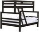 Crate Designs™ Furniture Espresso Twin XL/Queen Tall Offset Ladder End Bunk Bed-0