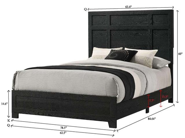 Crown Mark Cadence Black Queen Panel Bed-2