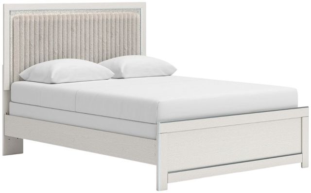 Signature Design by Ashley® Zuraleus White Queen Panel Bed with Upholstered Headboard-1
