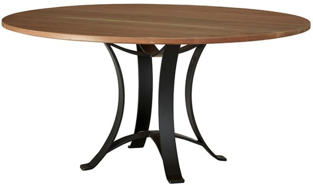 Artisan & Post by Vaughan-Bassett Crafted Cherry Dining by Ben & Erin Napier Medium Cherry 60" Round Table with Black Base-0