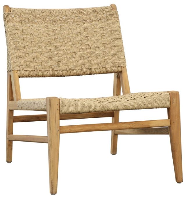 Dovetail Furniture Mable Natural Rattan/Teak Outdoor Chair-0