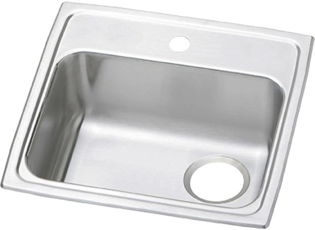 Elkay Celebrity® Brushed Satin Stainless Steel 20" x 19" x 6" One-Hole Single Bowl Drop-in ADA Sink with Quick-clip and Right Drain-0
