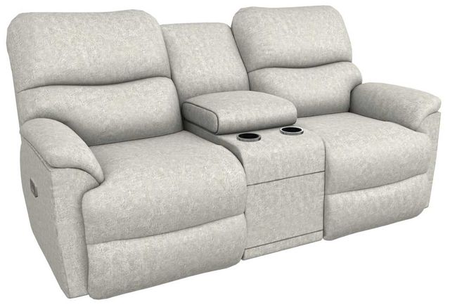 La-Z-Boy® Trouper Dove Power Reclining Loveseat with Console, Headrest, and Lumbar-0
