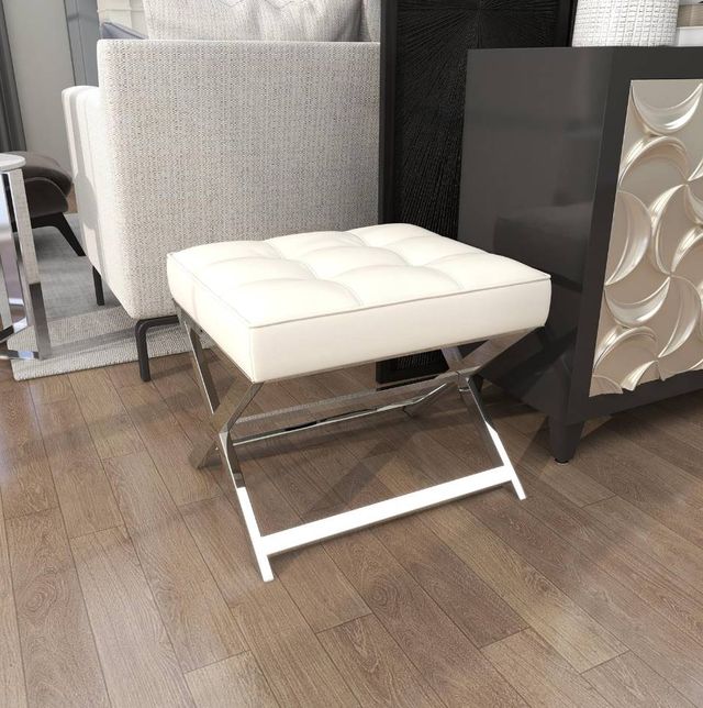 Deco Marche White Accent Stool-3