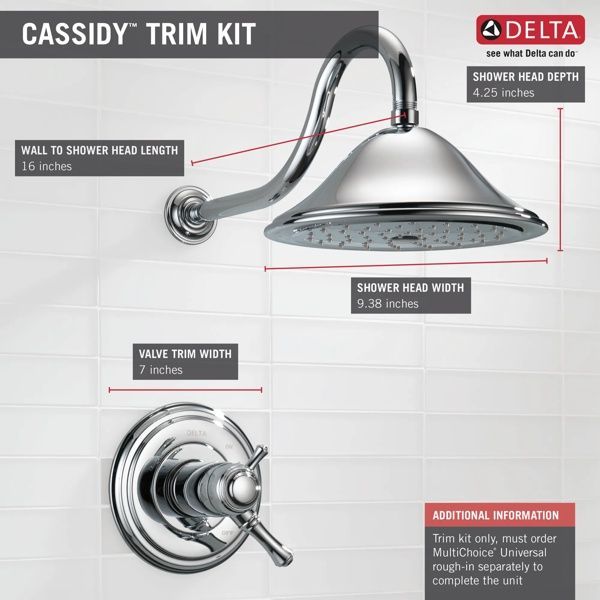 Delta Cassidy® TempAssure® 17T Series Chrome Shower Trim-2