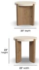 Flexsteel® Eclipse White Round End Table with Brown Base-2