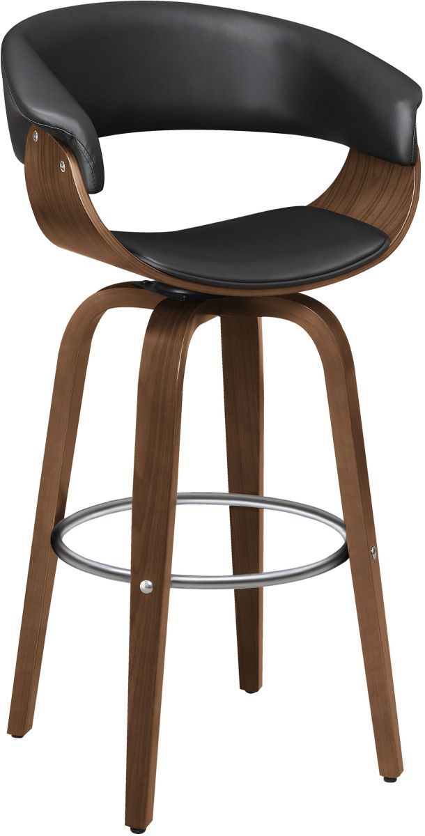 Coaster® Zion Black/Walnut Upholstered Bar Stool-0