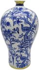 A & B Home Blue/Gold/White Vase-0