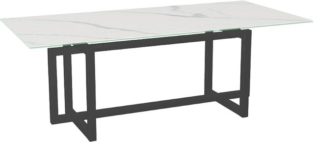 Amisco Customizable Ezra 84" Rectangular Dining Table with 0.5" Italian Porcelain on Glass Top-0