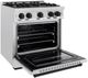 ZLINE Classic Series Autograph Edition 30" Satin Stainless Steel Pro Style Dual Fuel Range with Matte Black Accents-4