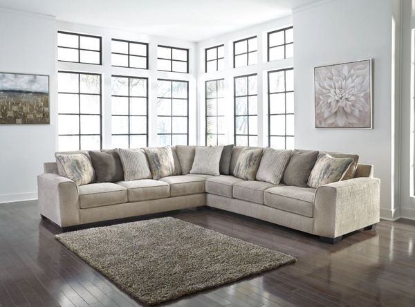 Benchcraft® Ardsley 3-Piece Pewter L-Shape Sectional