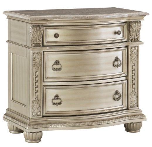 Homelegance® Cavalier Silver Nightstand-0
