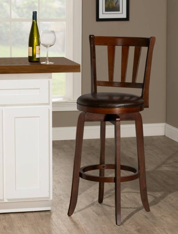 HH2 Home Presque Isle Cherry/Light Brown Swivel Bar Stool-3