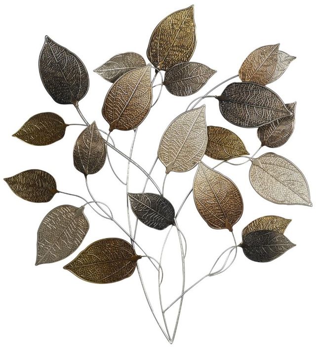Deco Marche Bronze Leaf Textured Wall Decor with Multiple Shades-0