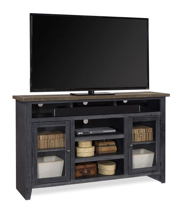 aspenhome® Eastport Drifted Black 65" Highboy Console with 2 Doors-0