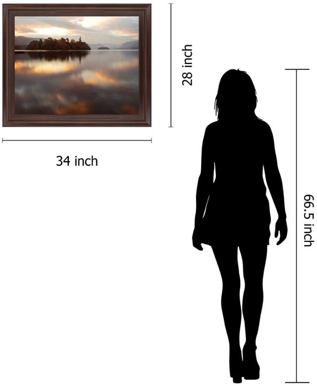 Classy Living Golden Reflection Stillness Framed Wall Art-1