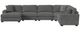 Elements International Arizona 6-Piece Steno Charcoal Modular Sectional and Left-Arm Facing Chaise-2