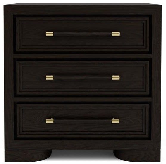 Riverside Furniture Lydia Dark Cabernet 3-Drawer Nightstand-1