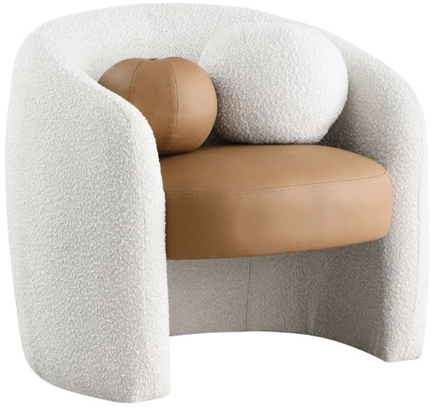 Meridian Furniture Acadia Cognac/Cream Accent Chair-0