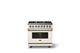 Viking® 5 Series 36" Pure White Pro Style Dual Fuel (NG) Range with Brushed Brass Trim-3