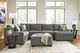 Sectionnel à 3 pièces avec chaise longue orientée vers la droite de Signature Design by Ashley® Clarington - Pierre grise-2