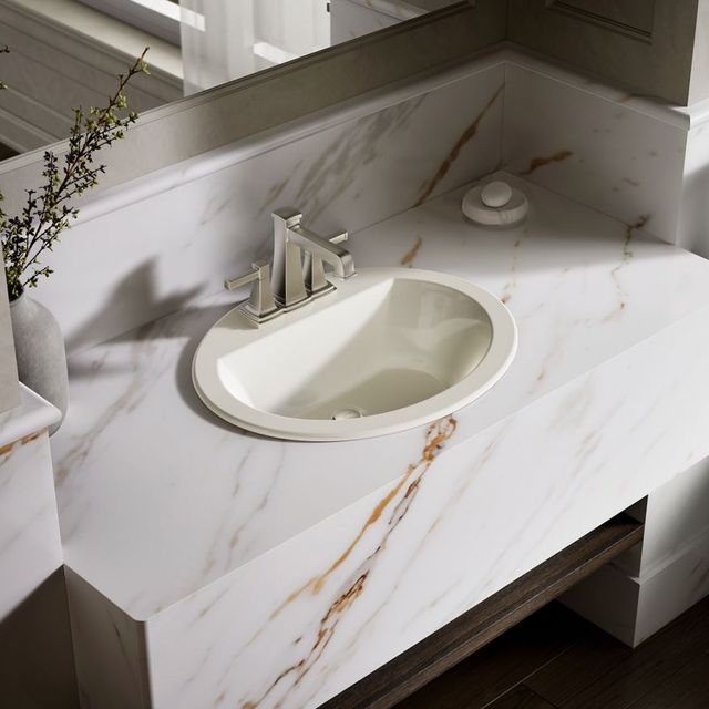 Kohler Bryant® Biscuit 20.25" Centerset Oval Drop-In Bathroom Sink-2
