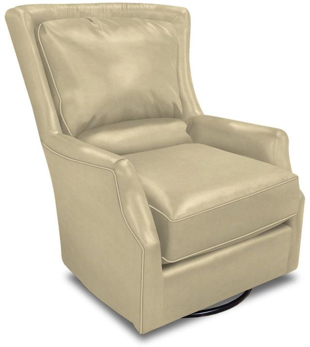 England Furniture Customizable Louis Leather Swivel Chair-1