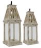 A & B Home Ramsey 2-Piece Rustic White Lantern Set-0