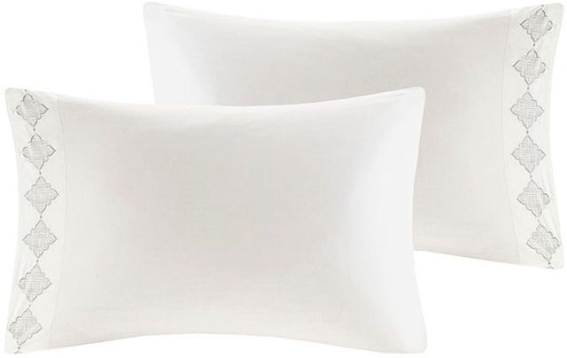 Olliix by Madison Park 8 Piece Aqua Full/Queen Cadence Cotton Sateen Duvet Cover Set-2