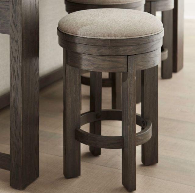 Liberty Furniture Lennox Hill Bark/Granite Upholstered Swivel Stool-1