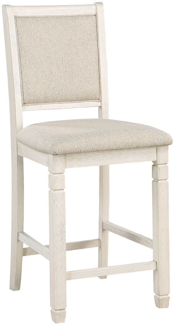 Mazin Furniture Asher Antique White/Beige Counter Chair-0