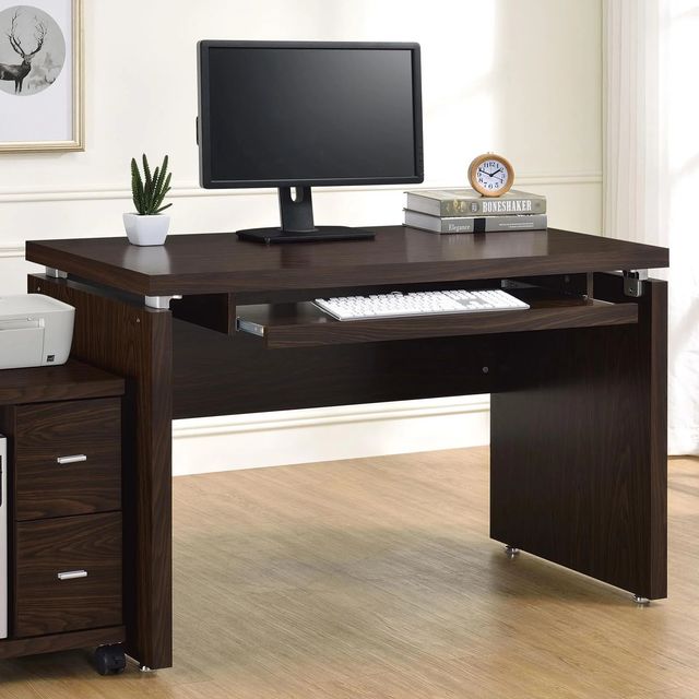 Coaster® Russell Medium Oak Computer Desk With Keyboard Tray-3