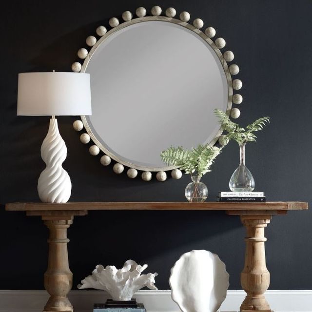Uttermost® Cyra Aged Ivory Round Mirror-1