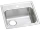 Elkay Celebrity® Brushed Satin Stainless Steel 20" x 19" x 6" 1-Hole Single Bowl Drop-in ADA Sink with Quick-clip and Left Drain-0