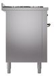 Ilve® Nostalgie II Noblesse 60'' Stainless Steel Pro Style Dual Fuel Range with Burnished Trim-2