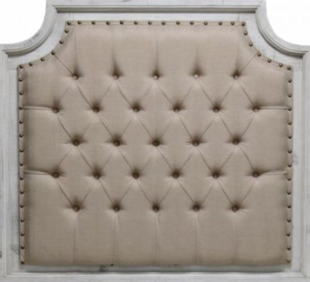 Million Dollar Rustic Sam Cream/Nero White Queen Padded Panel Bed-1
