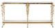 Currey & Company Fiore White Console Table with Polished Brass Base-1