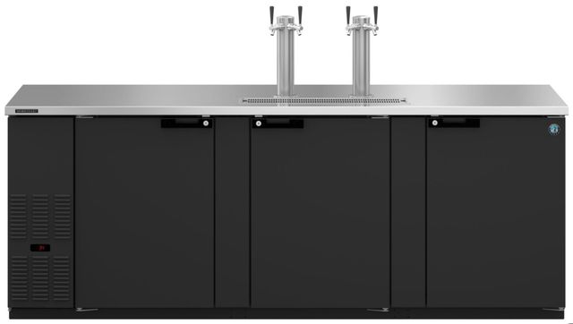 Hoshizaki Back Bar 96" 32.5 Cu. Ft. Black Vinyl Three Section Direct Draw Refrigerator-0