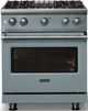 Viking® 5 Series 30" Novembery Sky Pro Style Gas (NG) Range with Polished Chrome Trim-4