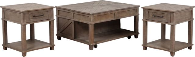 Liberty Furniture Parkland Falls 3-Piece Weathered Taupe Optional Occasional Table Set-0