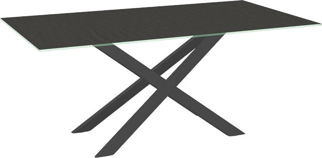 Amisco Customizable Ascencio 72" Rectangular Dining Table with 0.5" Starstone on Glass Top-0