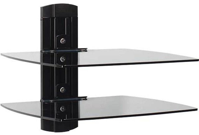 Sanus® Black Tempered Glass On-Wall AV Component Shelves-0