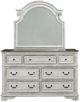 Liberty Furniture Magnolia Manor 4-Piece Antique White/Gray Queen Upholstered Panel Bedroom Set-3